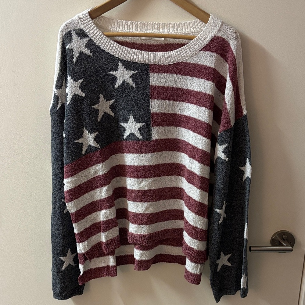 Miracle Stars and Stripes Sweater - Red, White, and Blue